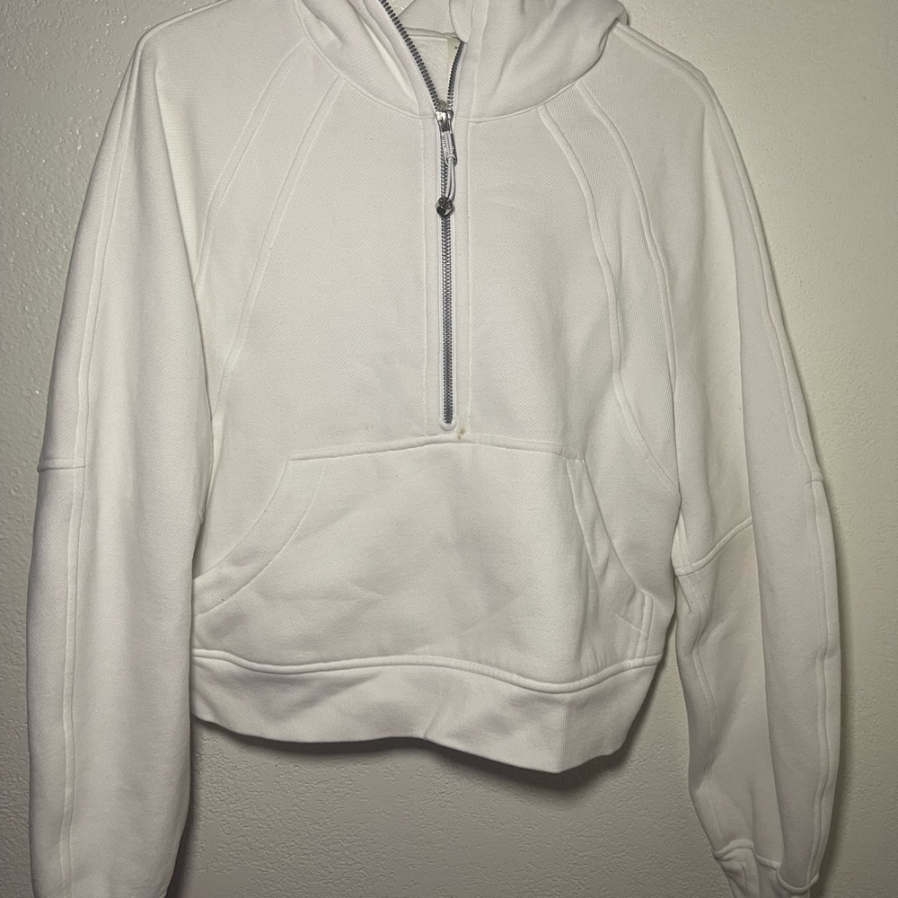 Women's White Half-Zip Sweater